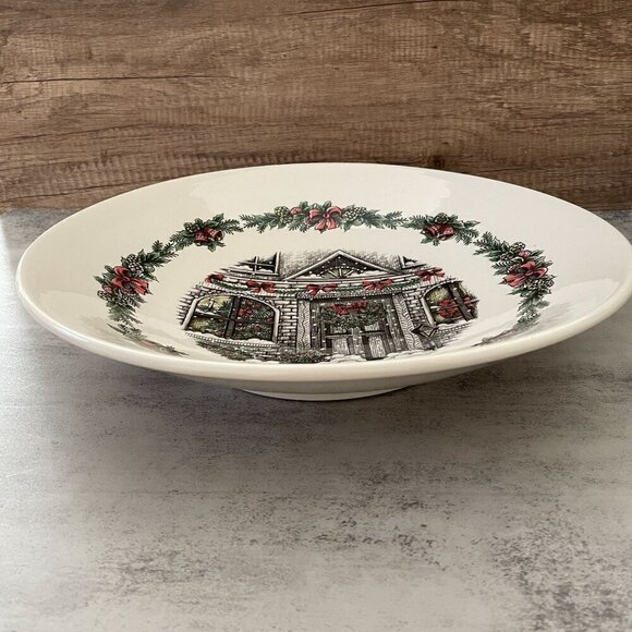 Royal Stafford Christmas Home 13" Holiday Christmas Serving Bowl Made in England - Picture 3 of 7